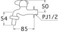 画像2: JY305V-13【SANEI株式会社】ミニセラカップリング横水栓 (2)