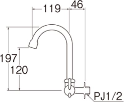 画像2: JA265H-13【SANEI株式会社】　 ミニセラ泡沫横形ツル首自在水栓 (2)