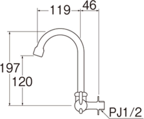画像2: JA265H-13【SANEI株式会社】　 ミニセラ泡沫横形ツル首自在水栓 (2)
