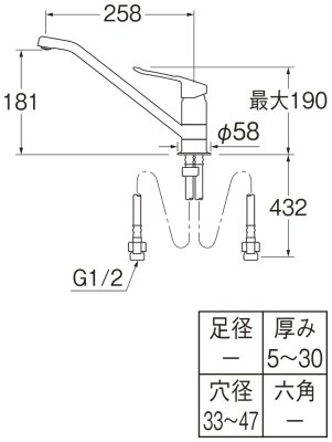 画像3: K87111ETJVZ-13【SANEI株式会社】  シングルワンホール混合栓  (3)
