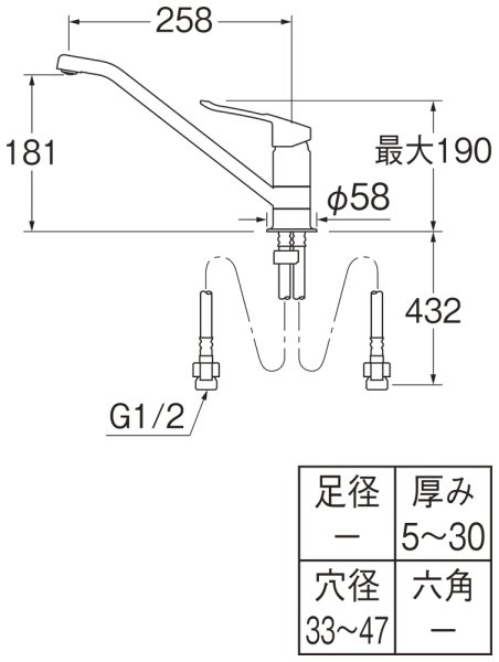 画像7: K87111ETJVZ-13【SANEI株式会社】  シングルワンホール混合栓  (7)