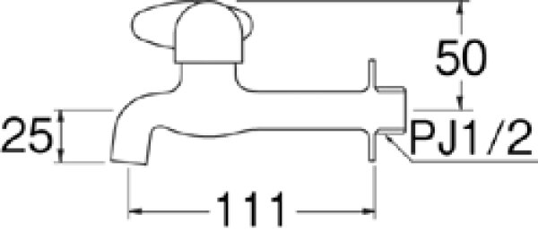 画像2: JY205-13【SANEI株式会社】ミニセラ胴長横水栓 (2)