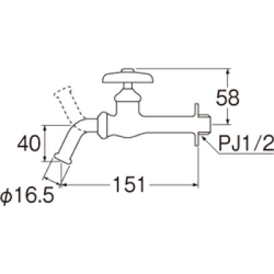 画像2: Y22J-13  【SANEI株式会社】万能ホーム胴長水栓（固定コマ仕様） (2)