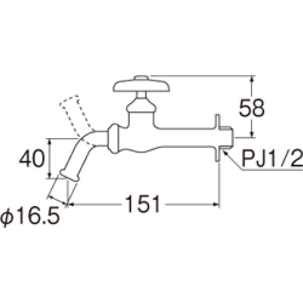 画像2: Y22J-13  【SANEI株式会社】万能ホーム胴長水栓（固定コマ仕様） (2)