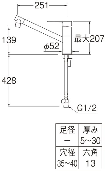 画像2: K875JDVZ-1-13【SANEI株式会社】  シングルワンホール混合栓 (2)