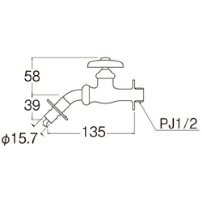 画像2: Y123TV-1-13 【SANEI株式会社】  洗濯機用ホーム水栓 (2)