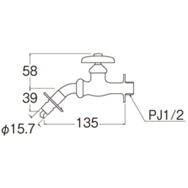 画像2: Y123TV-1-13 【SANEI株式会社】  洗濯機用ホーム水栓 (2)