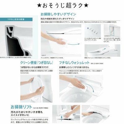 画像4: CES9710  ネオレストAS1 ウォシュレット一体形便器 床排水200mm 隠蔽給水 ホワイト 【TOTO】 (4)