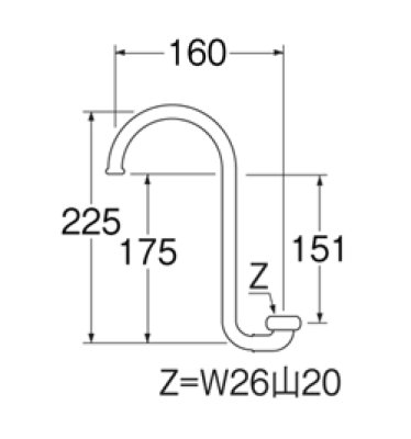 画像3: PA16J-60X-16  ツル首自在パイプ【SANEI株式会社】 (3)