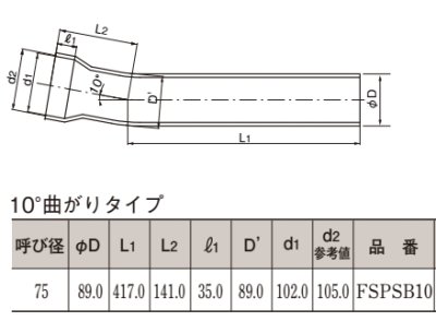 画像3: FSPSB10　75  耐火VPサニタリーベンド【SEKISUI】　 (3)