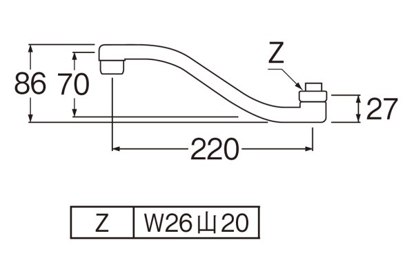 画像3: PA1610-60X2-16【SANEI株式会社】上向角吐水口 (3)