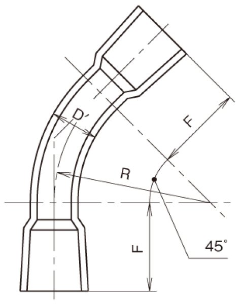 画像2: 水道用継手　TS　45°ベンド（B形）【アロン化成】 (2)