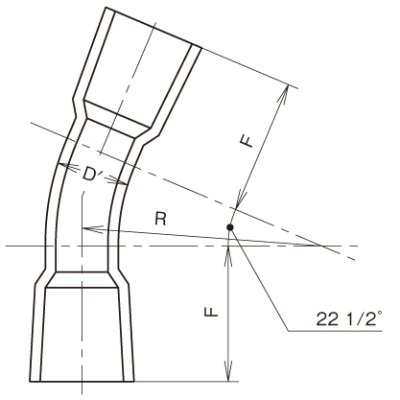 画像2: 水道用継手　TS　22 1／2°ベンド（B形）【アロン化成】 (2)