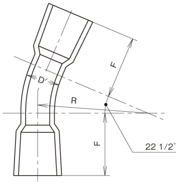 画像2: 水道用継手　TS　22 1／2°ベンド（B形）【アロン化成】 (2)