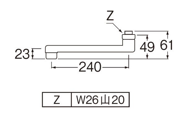 画像2: MA1110-61X2-16【SANEI株式会社】角吐水口  (2)