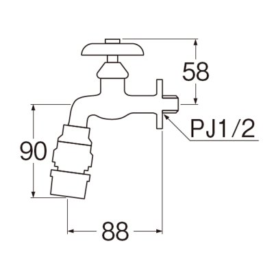 画像3: PY307-13【SANEI株式会社】  ジョインター横水栓  (3)