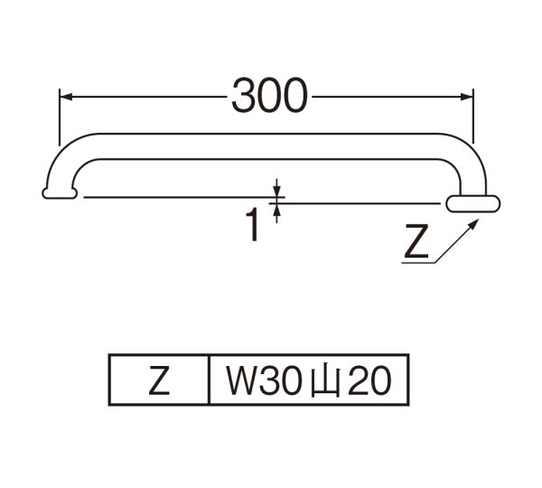 画像2: A20J-61X3-19【SANEI株式会社】横形パイプ (2)