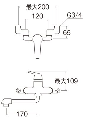 画像3: CK1700D-2-20   シングル取替用混合栓【SANEI株式会社】 (3)