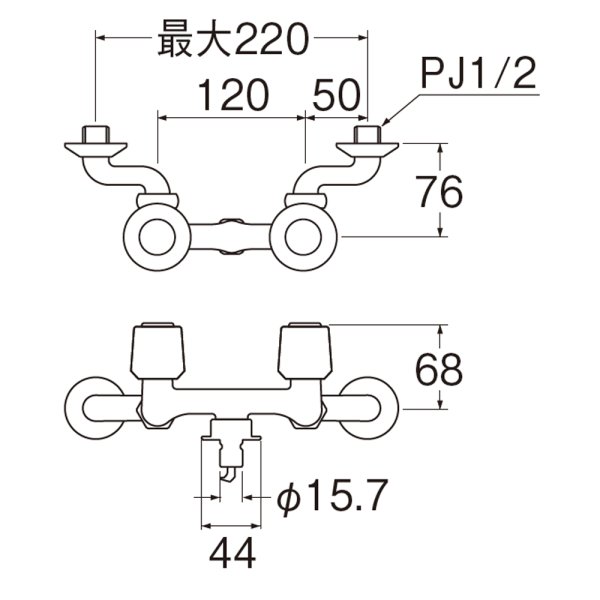画像2: K1101TV-1-W【SANEI株式会社】  ツーバルブ洗濯機用混合栓 (2)