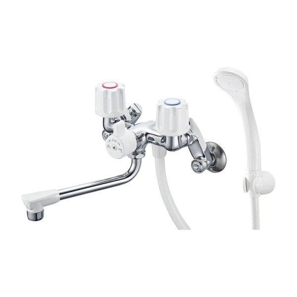 画像1: SK1104D-W-13  【SANEI株式会社】 ツーバルブシャワー混合栓（一時止水） (1)