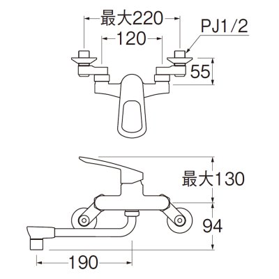 画像2: K17110ED-13   シングル混合栓【SANEI株式会社】 (2)