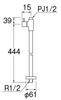 画像2: V2161S-D-13【SANEI株式会社】 ストレート形止水栓［共用形］ (2)