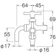 画像2: F126YV-13【SANEI株式会社】  散水用二口横水栓 (2)