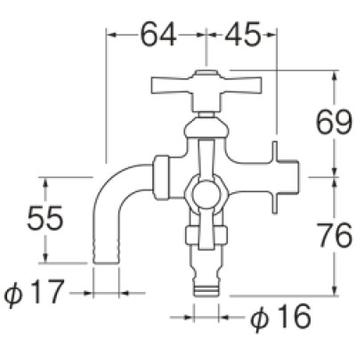 画像2: F126YV-13  散水用二口横水栓【SANEI株式会社】 (2)