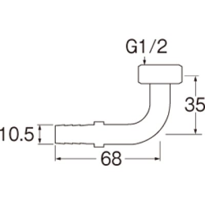 画像2: T4215-14S-10A   ペアホースL金具セット【SANEI株式会社】 (2)