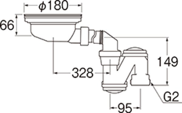 画像3: H6562S【SANEI株式会社】流し台薄型トラップ (3)