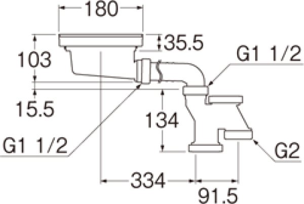 画像2: H6560S【SANEI株式会社】流し台薄型トラップ (2)