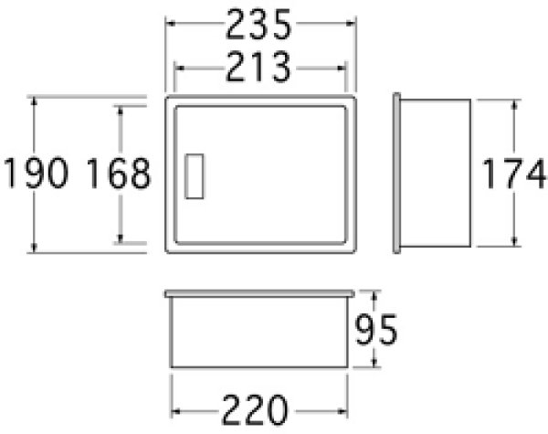 画像2: R81-3-190X235【SANEI株式会社】散水栓ボックス（壁面用） (2)