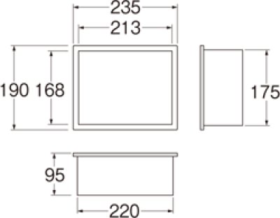 画像2: R81-3K-190X235  カギ付散水栓ボックス（壁面用）【SANEI株式会社】 (2)
