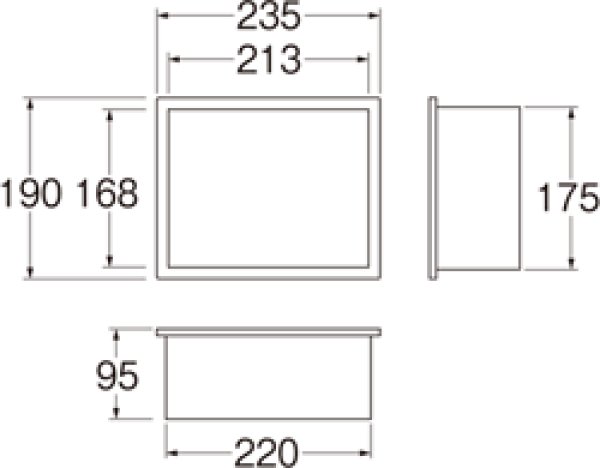 画像2: R81-3K-190X235【SANEI株式会社】カギ付散水栓ボックス（壁面用） (2)