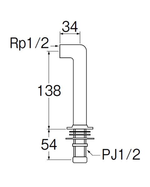 画像2: T261-13【SANEI株式会社】水栓取付脚 LL (2)
