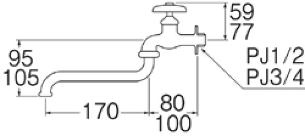 画像2: A10J-13/20  【SANEI株式会社】自在水栓（固定コマ仕様）［共用形］ (2)