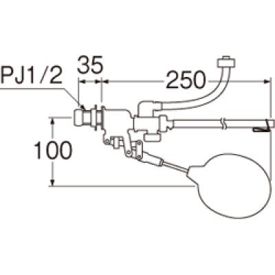 画像2: V46-5X-13   補助水管付ボールタップ【SANEI株式会社】 (2)