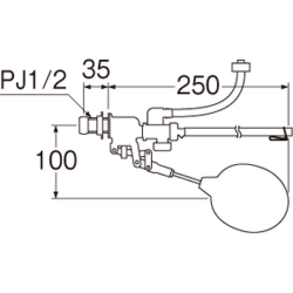 画像2: V46-5X-13【SANEI株式会社】補助水管付ボールタップ (2)