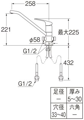 画像3: K87112ETJV-V2S【SANEI株式会社】   シングルワンホール分岐混合栓  (3)