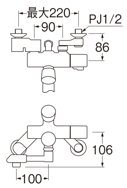 画像2: SK18070-W-13【SANEI株式会社】サーモシャワー混合栓（自閉式） (2)
