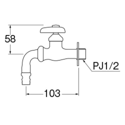 画像2: Y126V-13  【SANEI株式会社】 散水用ホーム水栓（固定コマ仕様） (2)