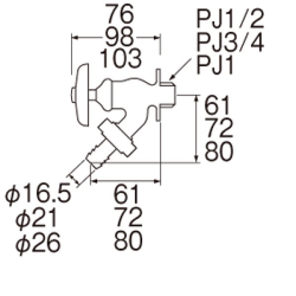 画像2: Y80J-13/20/25  【SANEI株式会社】 散水栓 (2)