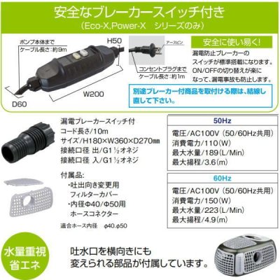 画像2: C40TC1300A 水中ポンプ Eco-X13000 メッシュカバー付き【グローベン】 (2)