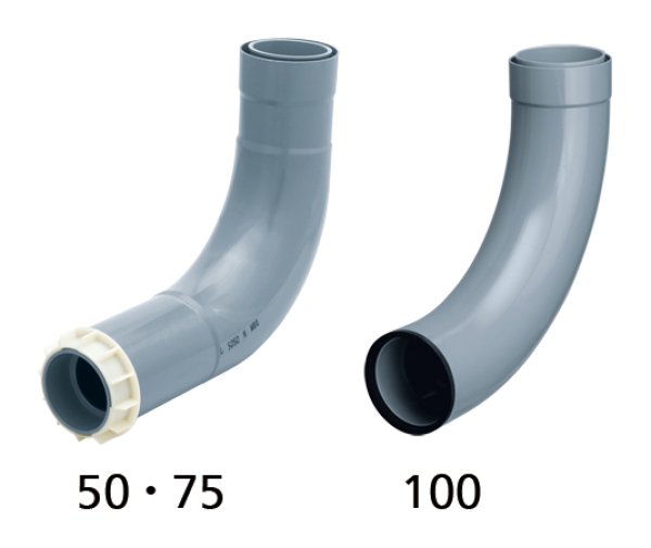 画像1: ZK-905L 75【アロン化成】排水管貫通セット 90°曲り　 (1)