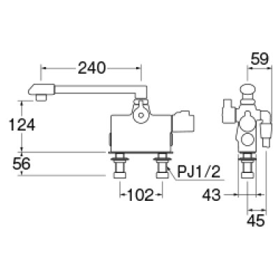 画像2: SK78D-W-13   サーモデッキシャワー混合栓 【SANEI株式会社】 (2)