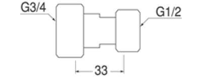 画像2: T83-1-20X13  異型両ナット付アダプター 【SANEI株式会社】 (2)