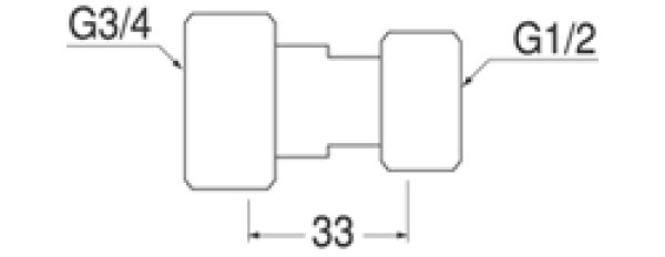 画像2: T83-1-20X13【SANEI株式会社】　異型両ナット付アダプター (2)