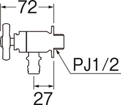 画像2: Y1812-13  ガーデン水栓（一文字ハンドル）（固定コマ仕様）【SANEI株式会社】 (2)