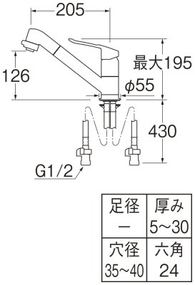 画像3: K8711MEJV-S-13【SANEI株式会社】   シングルワンホール切替シャワー混合栓 (3)
