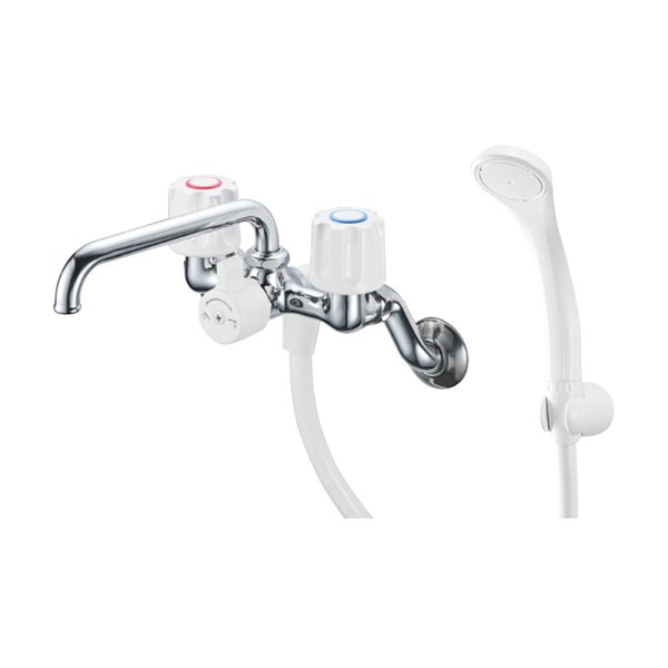 画像1: SK21-W-13 【SANEI株式会社】　ツーバルブシャワー混合栓  (1)